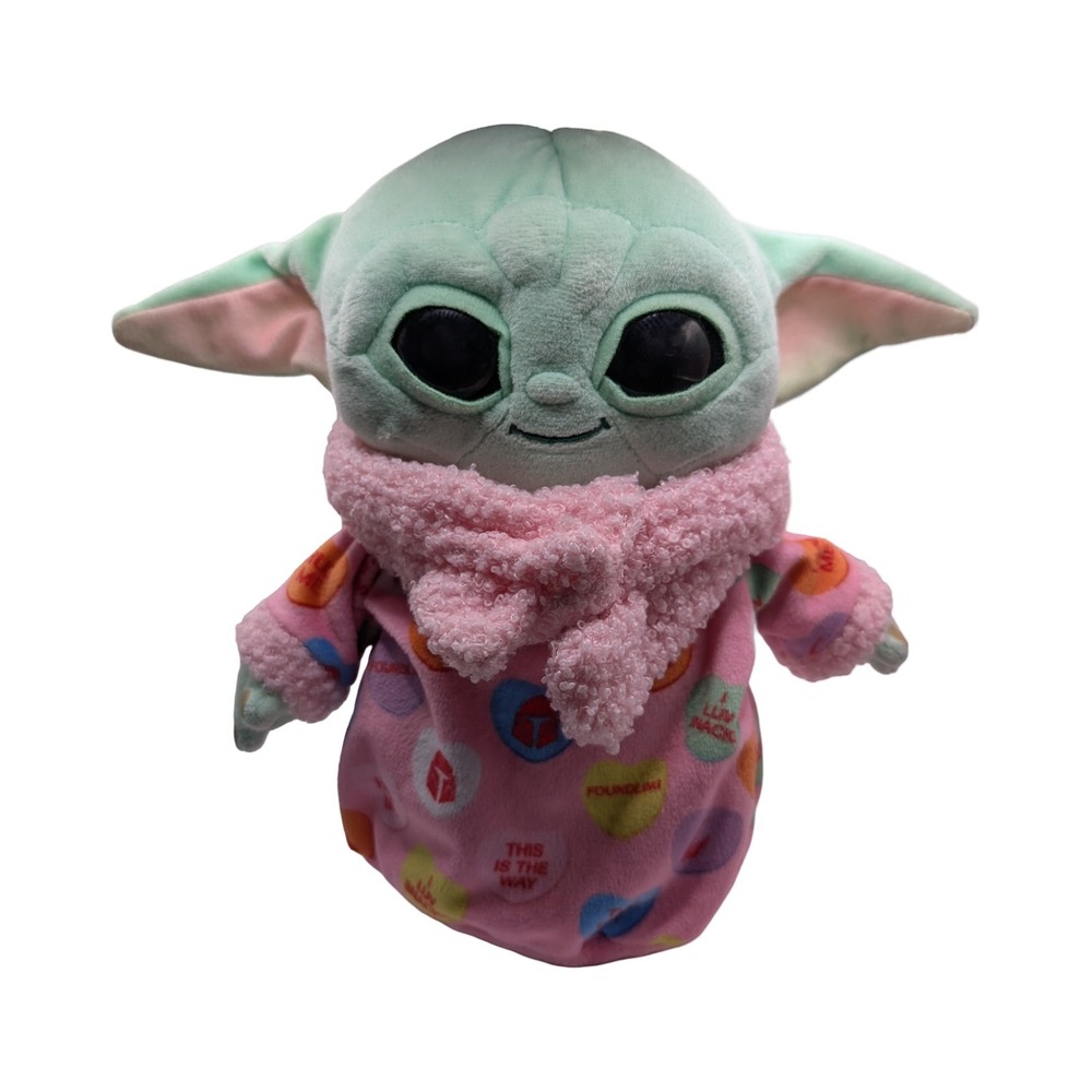 Star Wars Grogu Baby Yoda Plush Valentine Outfit Hearts The Mandalorian CuteGift